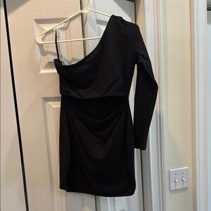 Superdown Black One Shoulder Bodycon Dress